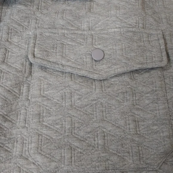 Simply Southern Quilted Shirt Jacket Woman XXL Heather Gray Button Shacket Nwt - Picture 7 of 11